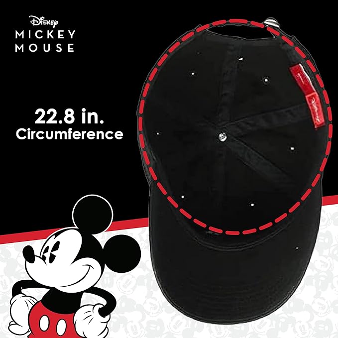 Disney Mickey Mouse Embroidered Cotton Adjustable Dad Hat with Curved Brim