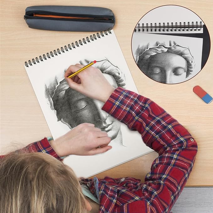 TKOOFN 8.5" x 11" Sketch Book, 600 Sheet Top Spiral Bound Premium Sketchbook - Image 5