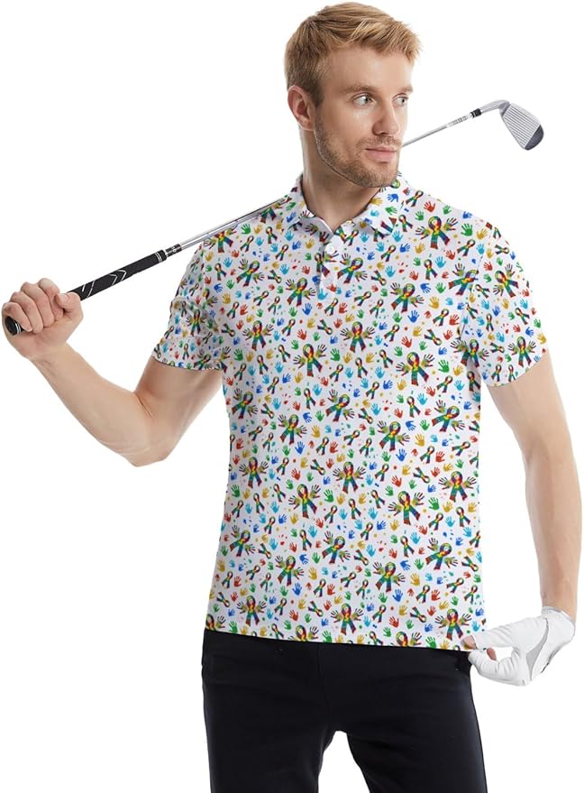 Mens Golf Shirts Golf Polo Shirts for Men Short Sleeve Polo Shirts Golf Gifts