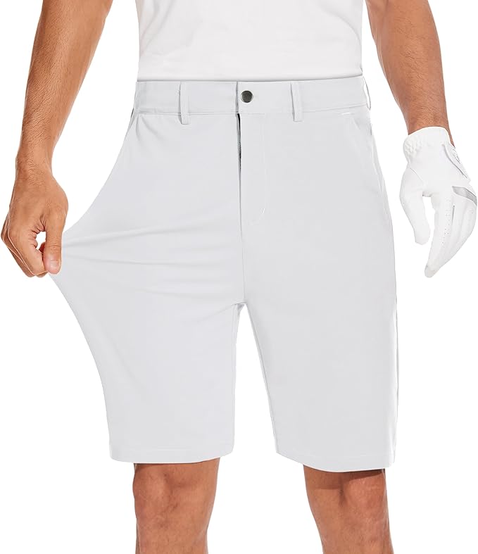 JWM Mens 7"/9" Stretch Golf Shorts - Lightweight Hybrid Casual Dress Work Flat Front Shorts with 5 Pockets Quick Dry UPF50