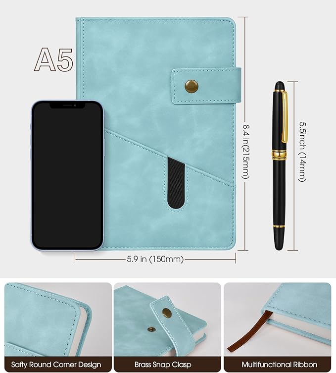A5 Lined Leather Journal Notebook - Image 2