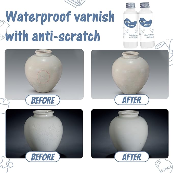 Air Dry Clay Glaze 100ml, Clay Varnish - Image 4