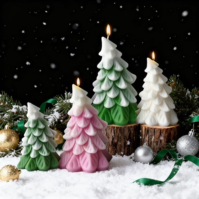 2 Pcs Christmas Candle Molds, Christmas Tree Silicone Molds - Image 3