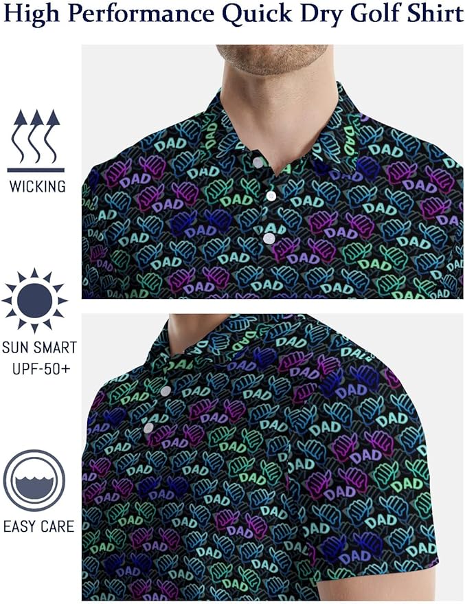 Mens Golf Shirts Golf Polo Shirts for Men Short Sleeve Polo Shirts Golf Gifts