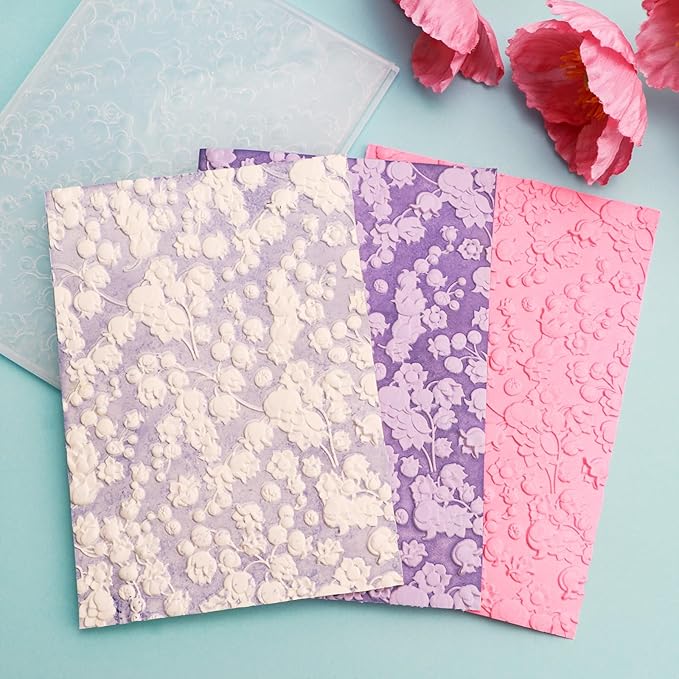 BAOFALI 3D Embossing Folder for Card Making, Beautiful Flower Plastic Texture by BAOFALI