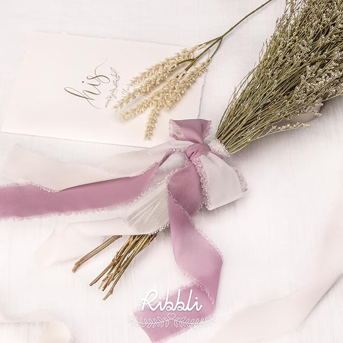 Ribbli Cream Chiffon Ribbon 1-1/2 inch x 20 Yard Handmade Fringe, Chiffon Silk - Image 4
