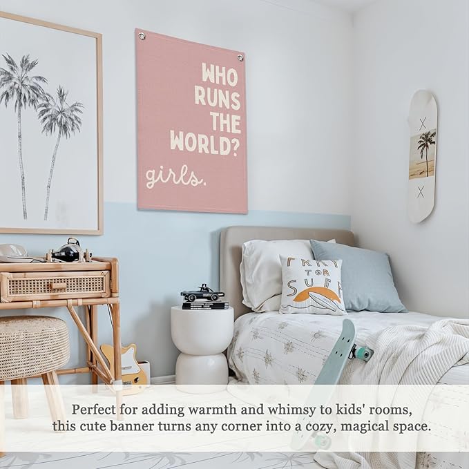 Girls Room Decor for Nursery Decor Linen Canvas Banner, Inspirational Wall - Image 4