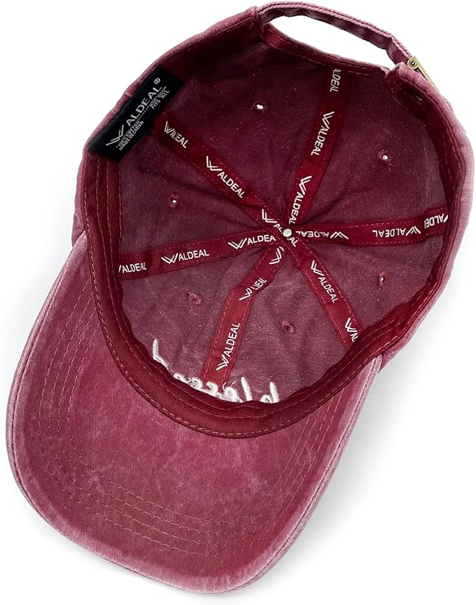 Waldeal Women's Embroidered Dad Hat, Adjustable Vintage Washed Cotton Baseball Cap for Men