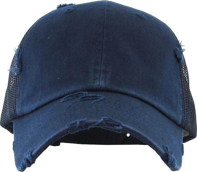 Funky Junque Trucker Hat for Women – Distressed Low Profile Western Camo Baseball Cap with Mesh, Trendy and Adjustable Fit