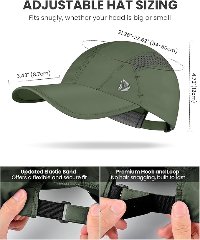 YANIKY Quick-Dry Running Hat for Men & Women Cooling Hat UPF 50+ Thin Baseball Cap Lightweight Breathable Mesh Sport Hats