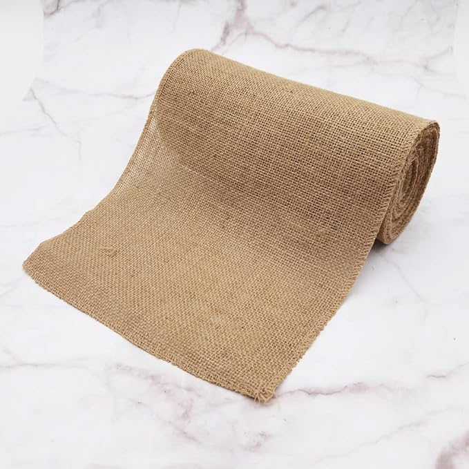 INSPIRELLE 10" Natural Burlap Fabric Roll 10 Yards Jute Ribbon - Image 2