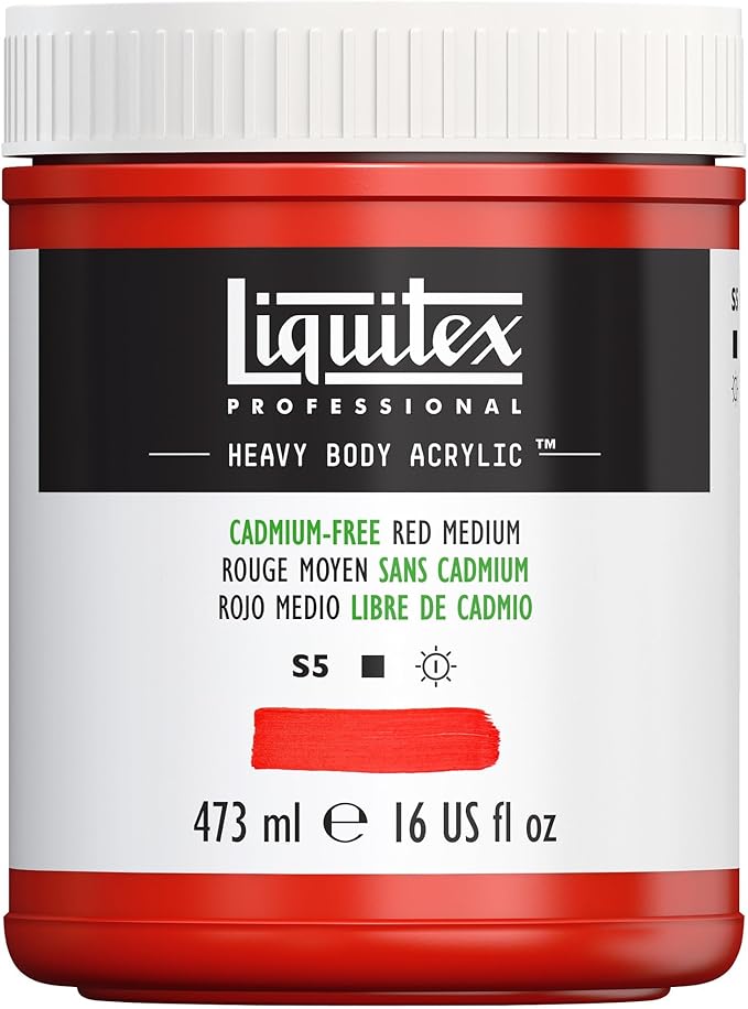 Liquitex Professional Heavy Body Acrylic Paint, 16-oz Pot, Cadmium Free Red by Liquitex