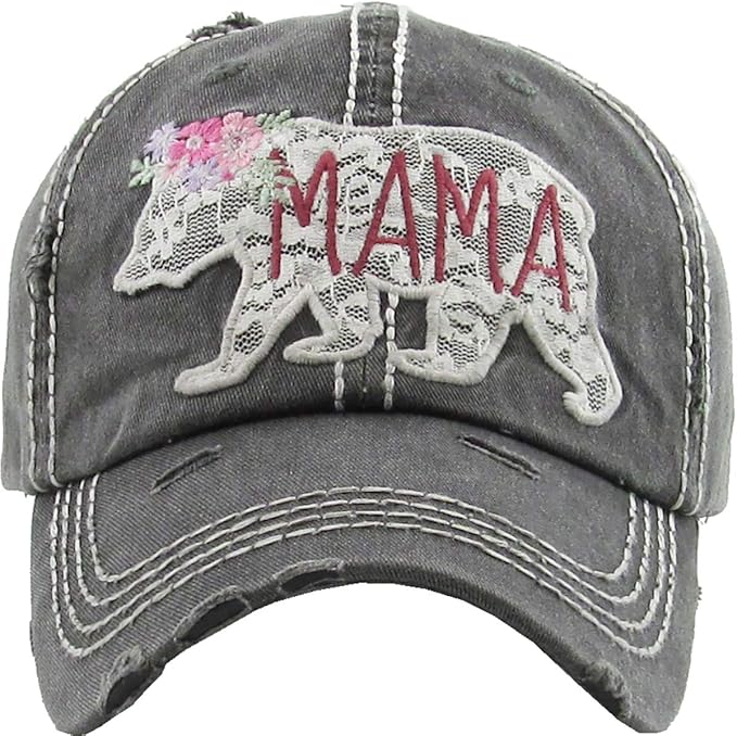 Funky Junque Distressed Vintage Baseball Cap - Embroidered Patch Women's Hat - Holiday, Lifestyle & Patriotic Designs