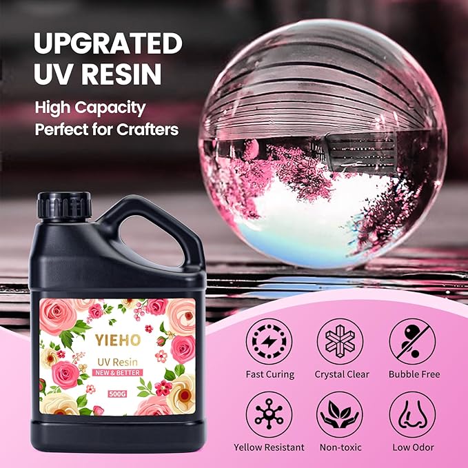 UV Resin 1500g -Bulk Upgraded Crystal Clear Hard UV Fast Curing Epoxy Resin - Image 4