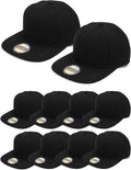 10 Pack Blank Snapback Hats for Men Flat Brim Hats Baseball Caps Bulk