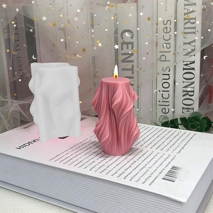 Carved Wavy Candle Mold Geometric Irregular Silicone Candle Soap Mold Fondant - Image 6