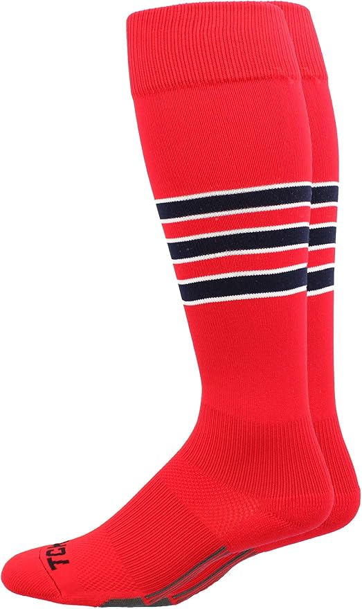 MadSportsStuff Softball Socks Baseball Socks | White & Team Colors | USA Made | Sizes for Girls, Youth Boys, Men & Women