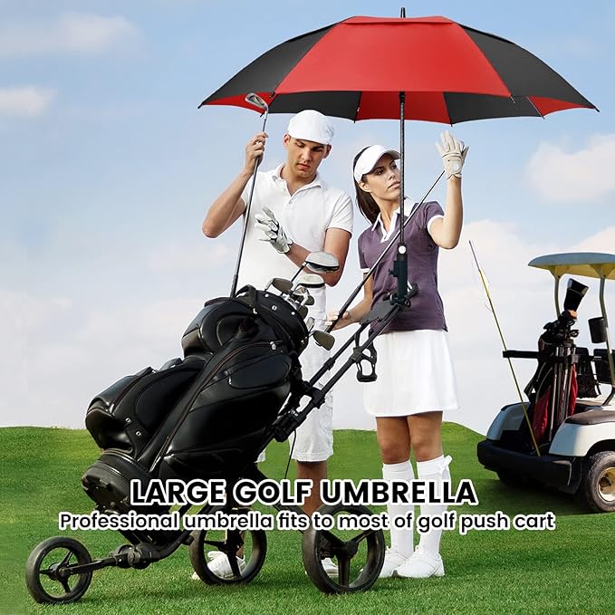 ZOMAKE Golf Umbrella Windproof, Extra Large Oversized Heavy Duty Double Canopy for Rain, Sports Games & Push Cart(51/54/62/68/72Inch)