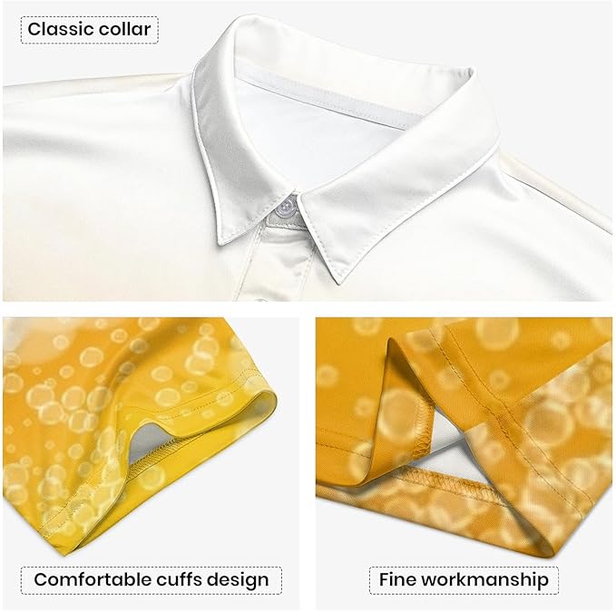 Golf Polo Shirts for Men Funny Print Short Sleeve Golf Shirts Performance Golf Polos