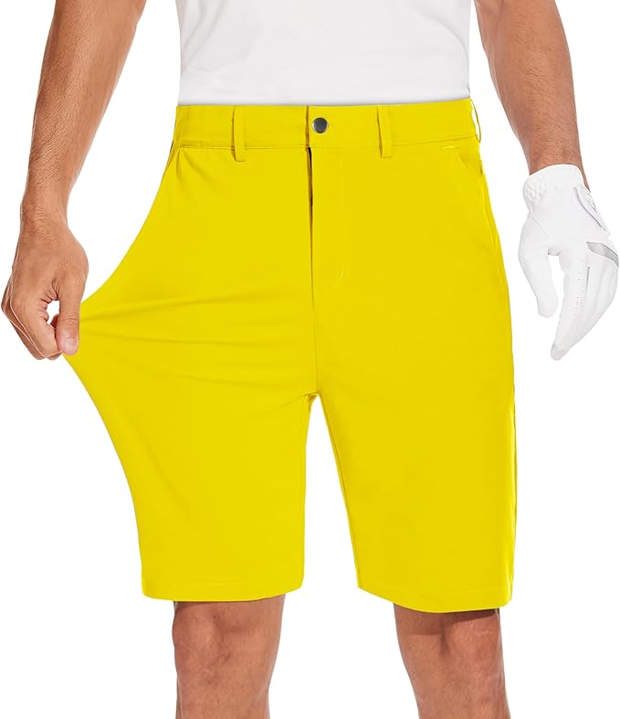 JWM Mens 7"/9" Stretch Golf Shorts - Lightweight Hybrid Casual Dress Work Flat Front Shorts with 5 Pockets Quick Dry UPF50