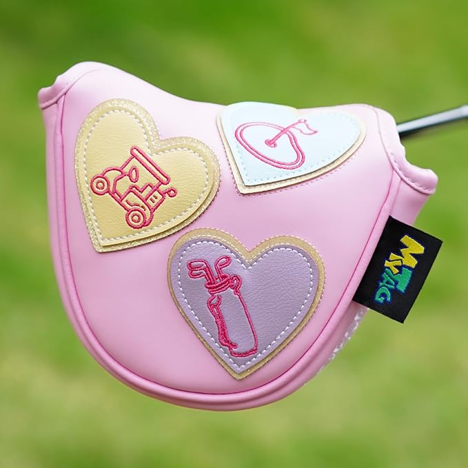 mytag Golf Head Covers Pink, No Bad Days On The Course Golf Club Covers Driver Fariway Hybrid Headcover for Women Girls