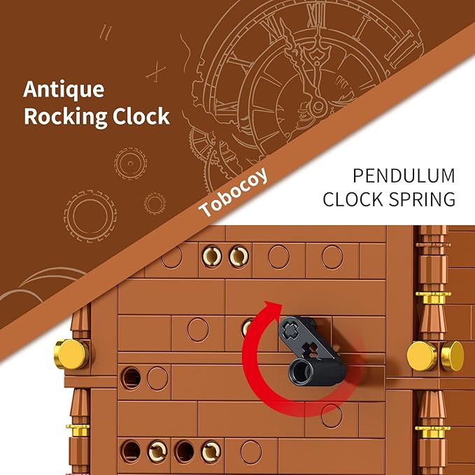 Vintage Swing Clock Building Blocks Set – 751 PCS Real Working Mechanical Clock - Image 5