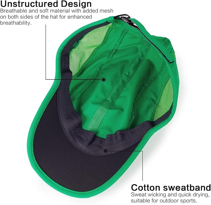 HH HOFNEN Quick Dry Baseball Cap Unstructured Running Cap Water-Resistant UPF 50+ Mesh Golf Sun Hats for Men Women