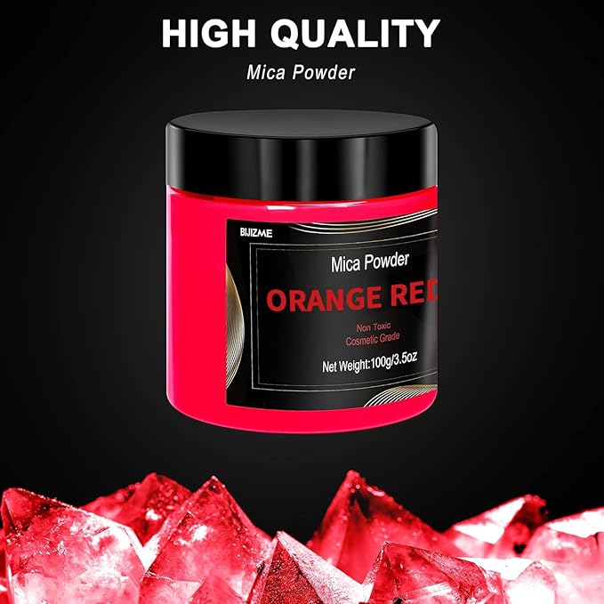 Deep Red Mica Powder Pigment -Cosmetic Grade Metallic Mica Powder - Image 8