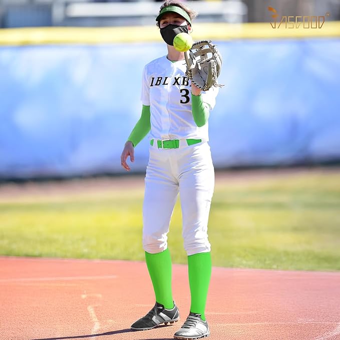 Baseball Socks and Belt for Youth Adult Softball Socks Combo Elastic Waist Belt for Men Kids Boys Girls Women JASGOOD