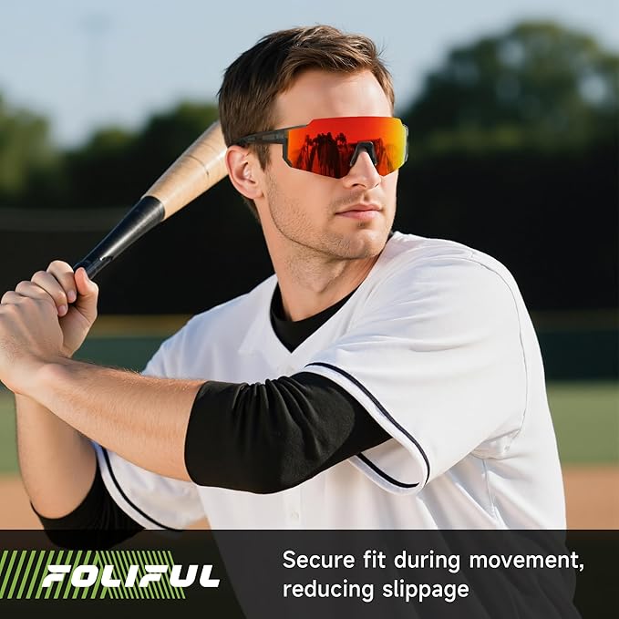 3 Pack Polarized Sunglasses for Men Women, Sports Mens Sunglasses with UV Protection for Baseball Cycling Running