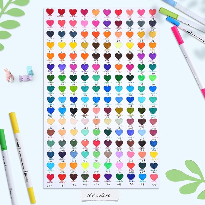 Ohuhu Markers for Adult Coloring Books No Bleeding 160 Colors Coloring Markers - Image 3