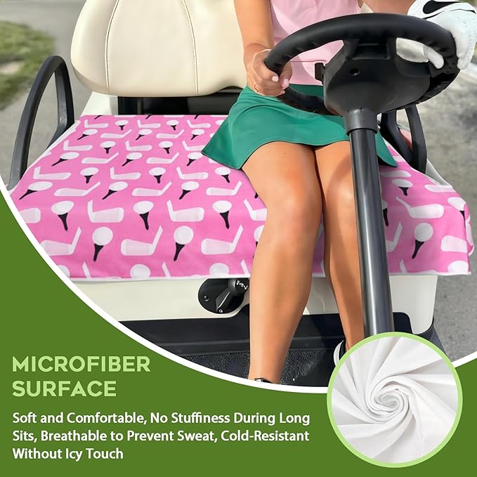 Golf Cart Seat Covers Club Car Golf Cart Accessories for Men Women Golf Carts Seat Towel Blanket 2-Seat Golf Cart Decorations
