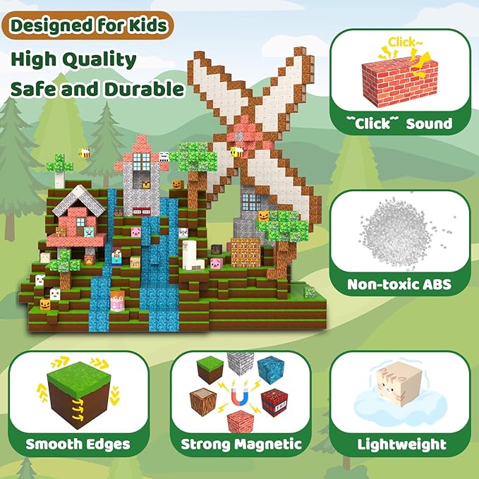 Magnetic Blocks, Magnetic Tiles Building Blocks, Magnet Cubes STEM Sensory Game - Image 5