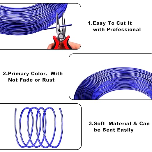 3mm Aluminum Craft Wire, 50 Feet 9 Gauge Bendable Anodized Metal Wire - Image 4