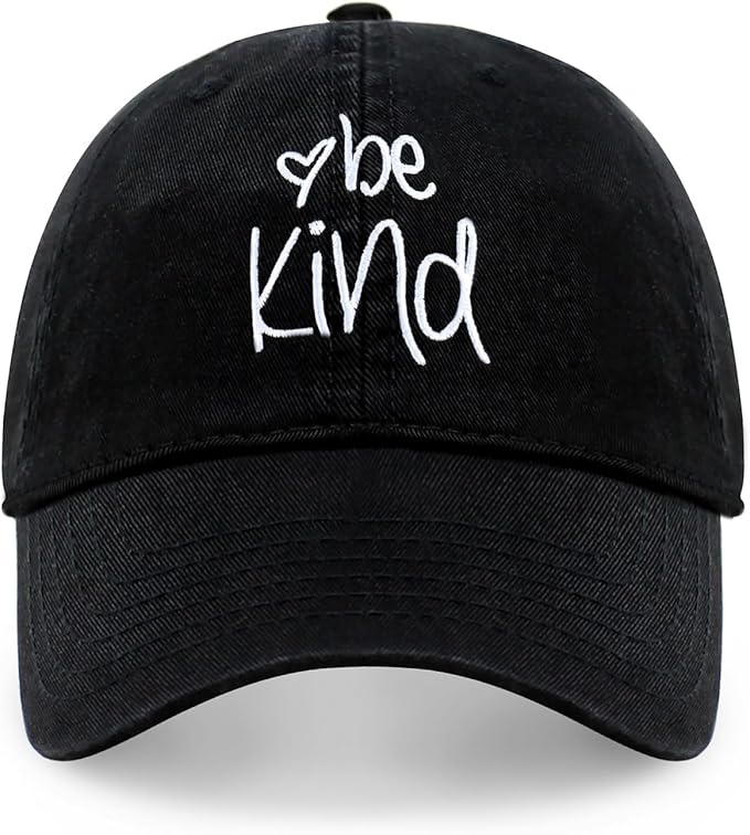 CHOK.LIDS Be Kind Trendy Womens Baseball Cap Unisex Fashion Cotton Polo Style Fun Inspirational Saying Seasonal Headwear