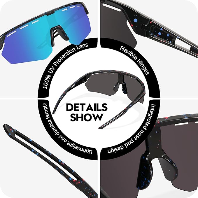 Youth Sports Sunglasses for Boys Girls Age 3-10, Lightweight Frame Kids Baseball Softball Cycling Sunglasses