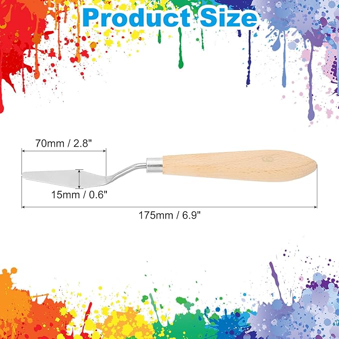 PATIKIL Art Spatula, No.6 15mm Stainless Steel Flexible Palette Knife Painting - Image 2