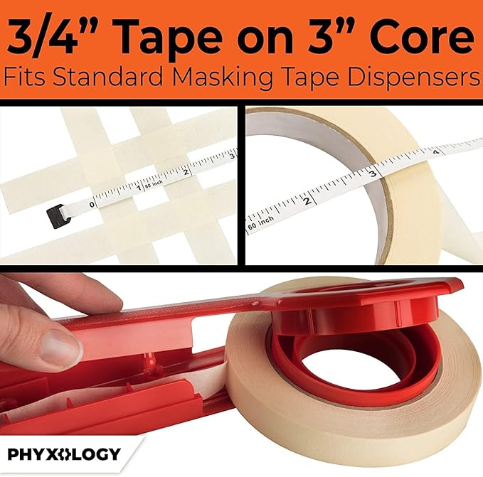 3/4 in Pro-Grade Masking Tape. 60 Yard Roll 4 Pack = 240 Yards of Multi-Use - Image 3