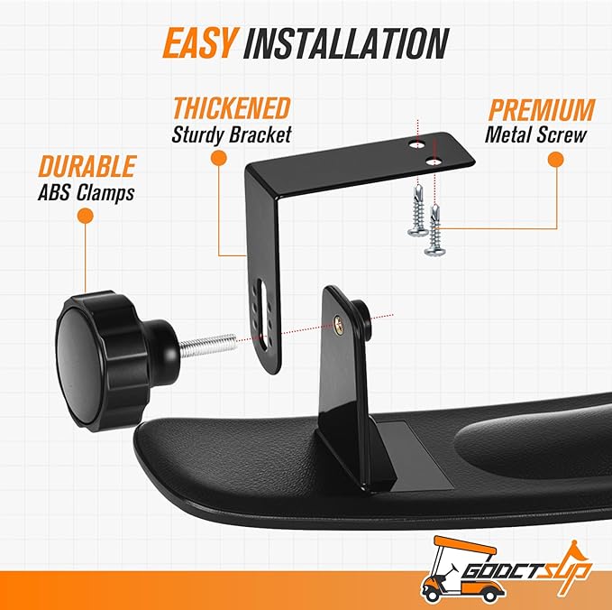 Golf Cart Mirrors, Universal Panoramic Golf Cart Rear View Mirror & No Drilling Golf Carts Side Mirrors Kit for Club Car EZGO YAMAHA and Others Carts, Durable Anti-Shudder, Safety Upgrade