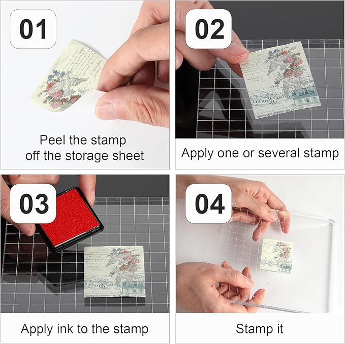 Large Acrylic Blocks for Stamping, 5.9"×5.9" Transparent Acrylic Stamp Block - Image 4