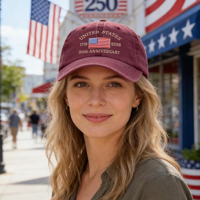250 Anniversary USA Hat Baseball Cap for Men Women Embroidered