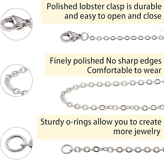 Jishi Chains Jewelry Making Supplies, 60ft Cable Link Chains - Image 4