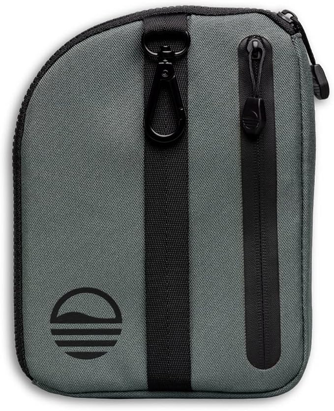 Golf Valuables Pouch with Clip by Sunday Golf | Zippered, Water Resistant Nylon, for Extra Tees, Pencils, Ball Markers