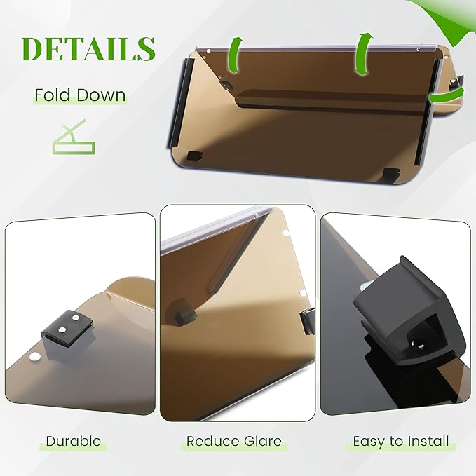 HECASA Tinted Windshield Compatible with 1985-1995 Yamaha G2/G9 Models Golf Cart Fold Down Windscreen