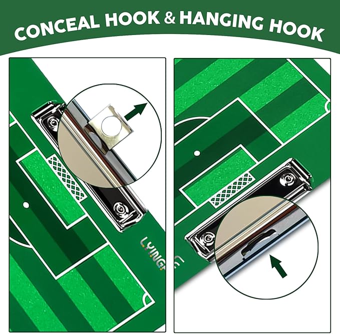 Dry Erase Coaches Clipboard, Waterproof Soccer Whiteboard for Coaches Double-Sided Soccer Clipboard for Coaches Writable and Erasable Coaching Board Dry Erase Coaching Board Dry Erase Clipboard Gift