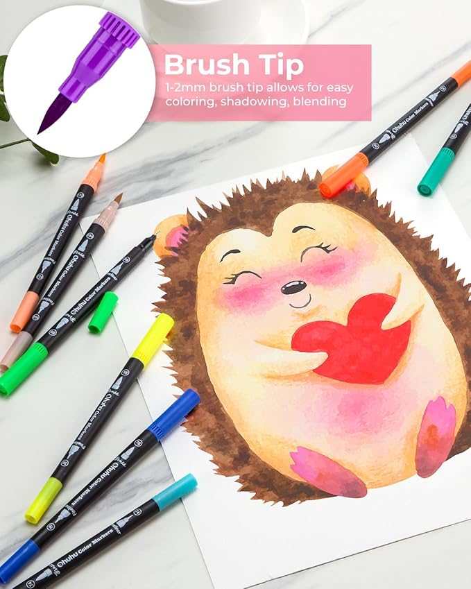 Ohuhu Markers for Adult Coloring Books No Bleeding 100 Colors Coloring Markers - Image 4