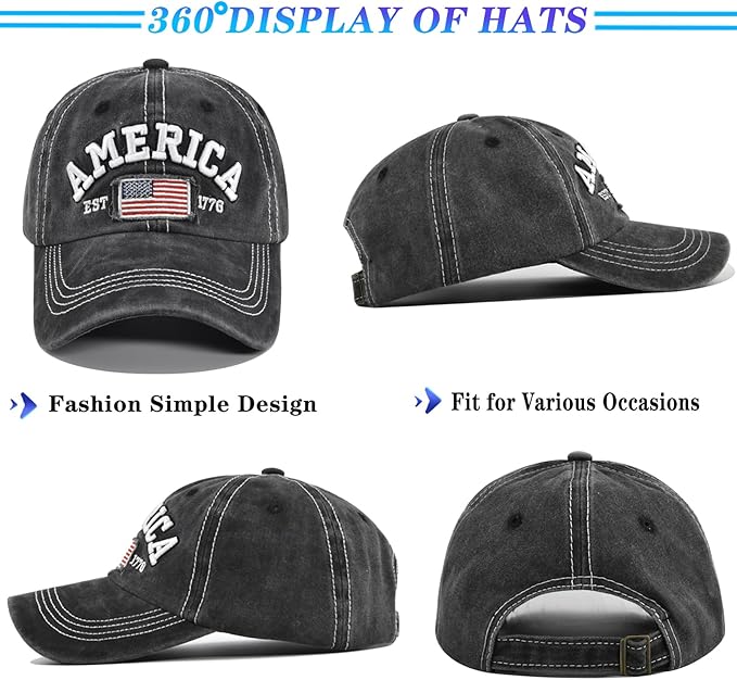 American Flag Baseball Cap Trucker Hat for Men Women Mesh Camo Hat for Men Embroidered Hat