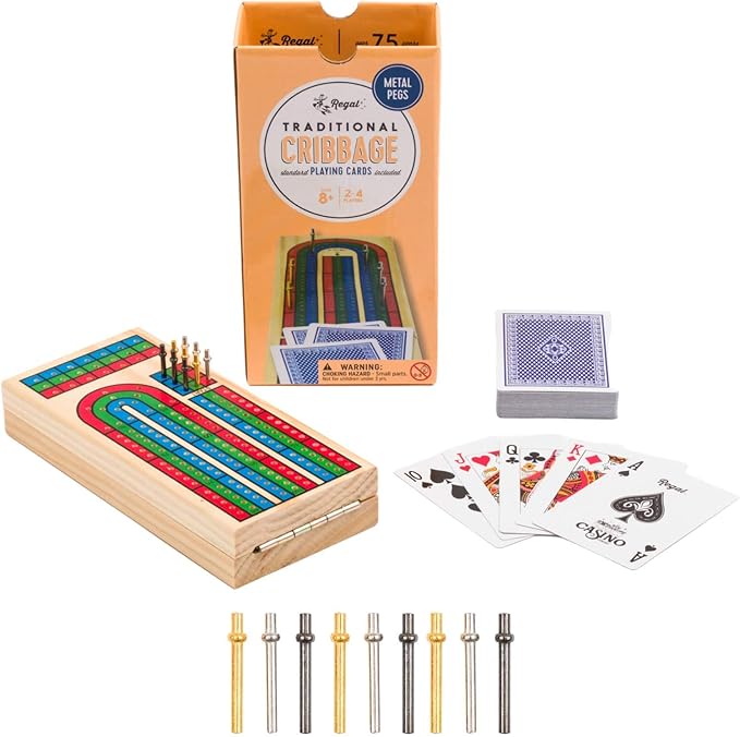 Regal Games Cribbage Board Game Set w/Storage - Image 3