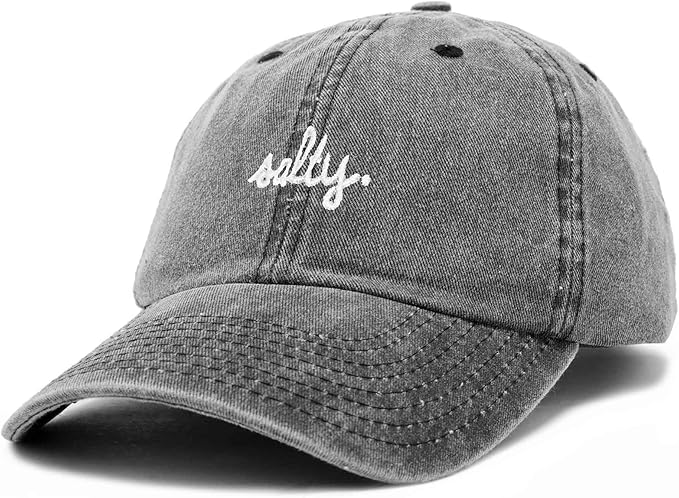 DALIX Salty Embroidered Cotton Beach Baseball Cap Adjustable Dad Hat Womens