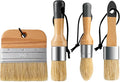 Chalk Paint Brushes Set of 4, Wax Brushes, Flat Pointed and Round Brush by YiBaiBrush